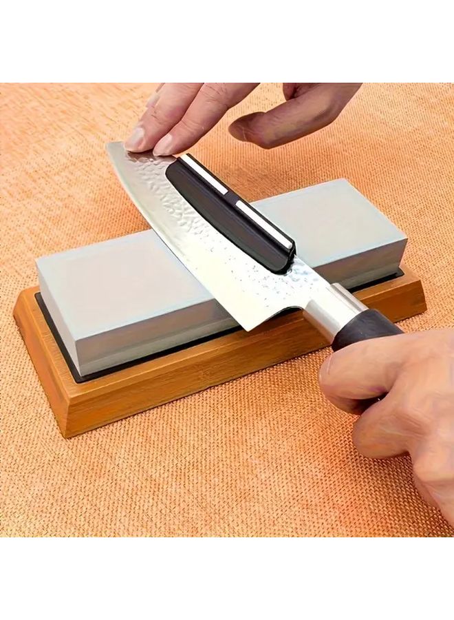 2Pcs Diamond Sharpening Stone with Angle Guide Professional Handheld Kitchen Knife Sharpener - Image 1