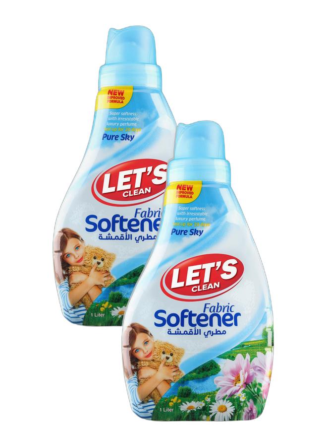 LET'S CLEAN Laundry Fabric Softener Pure Sky 1L, Pack of 2 - Image 1