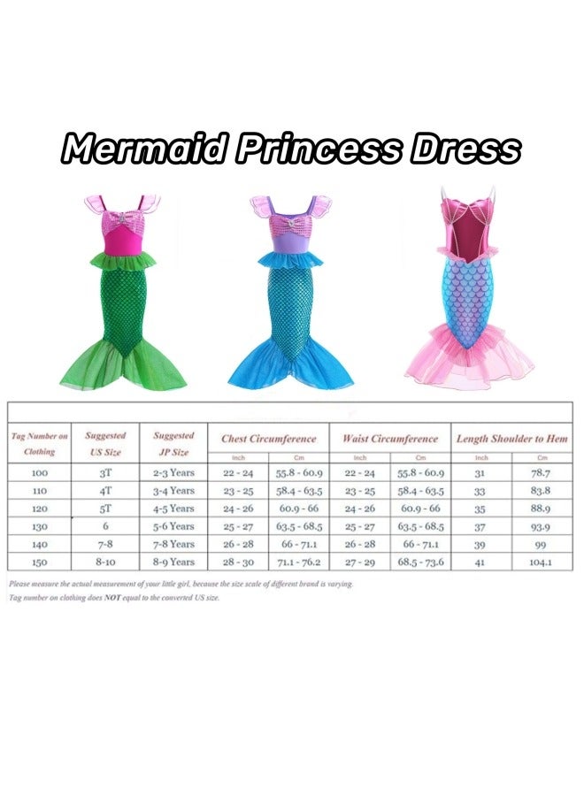 GGEROU Mermaid Princess Dress Up,Girls Mermaid Dress,Girls Party Cosplay,Princess Birthday Dress,Kids Costume Cosplay,Mermaid Skirt+Accessories  - Image 5