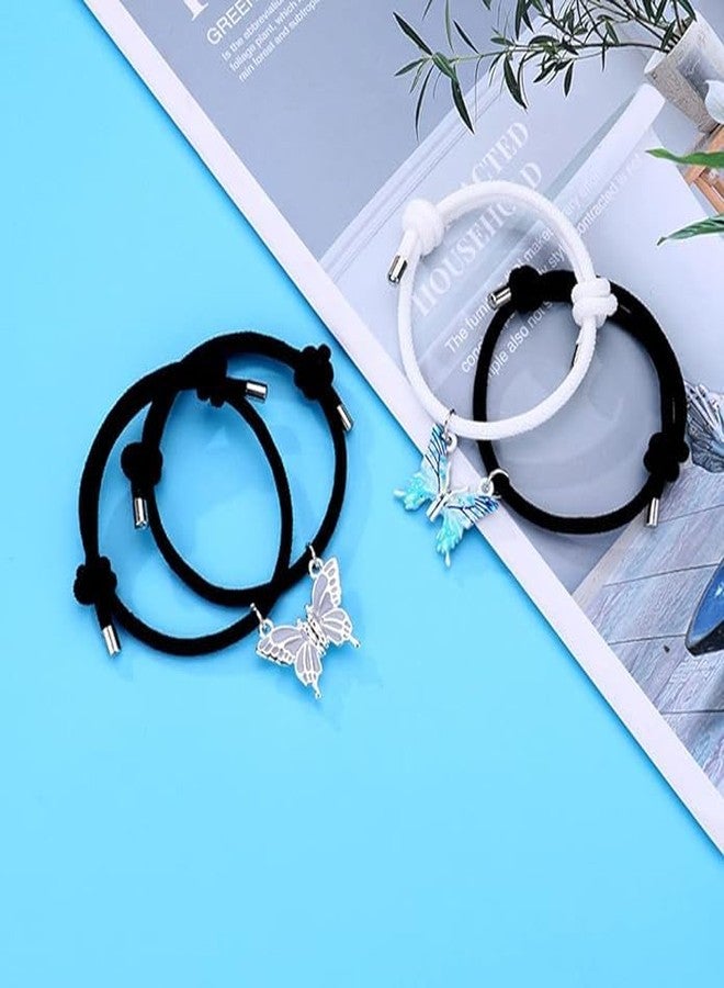 الريجالو مجموعة أساور الفراشة المغناطيسية من El Regalo مكونة من قطعتين للأطفال/الفتيات - أساور لأفضل الأصدقاء (رمادي) - Image 4