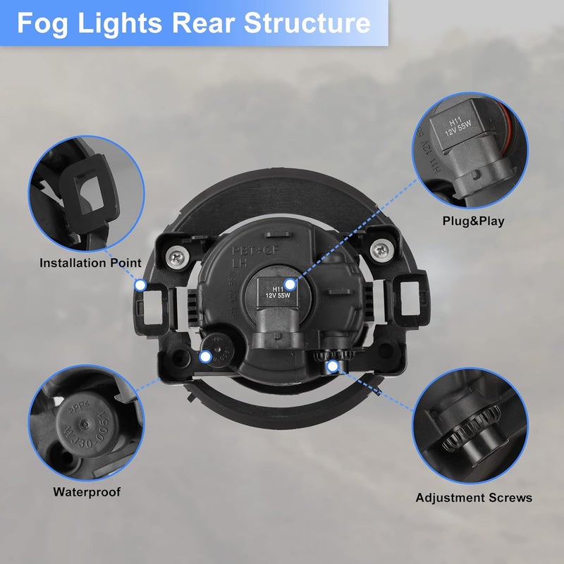 ROXX Fog Lights for 2010-2020 Nissan Frontier & 2005-2015 Nissan Xterra with Wiring Harness & Switch - Image 4