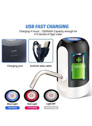 مضخة زجاجة المياه ، مبرد مياه ، مضخة مياه كهربائية محمولة ، USB شحن - view 5