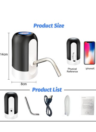 مضخة زجاجة المياه ، مبرد مياه ، مضخة مياه كهربائية محمولة ، USB شحن - view 3