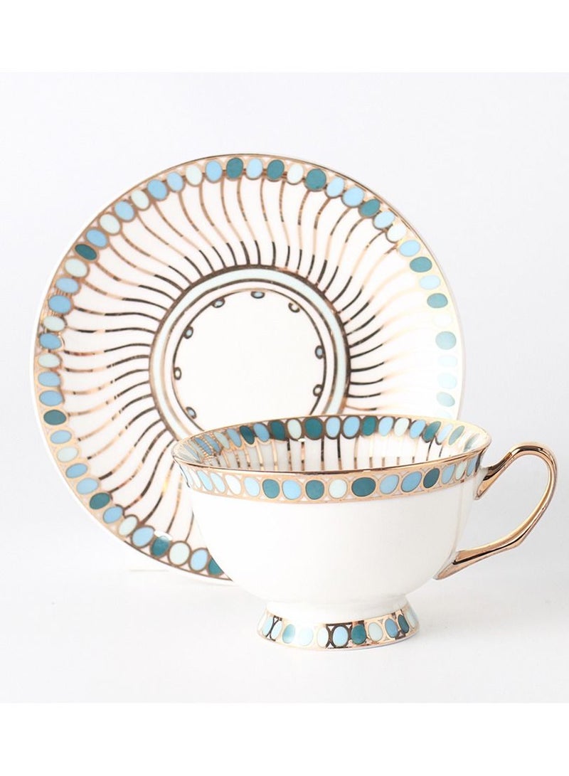 Sharpdo Gold Thread Coffee Cup 220 Ml And Coffee Dish  - Image 1