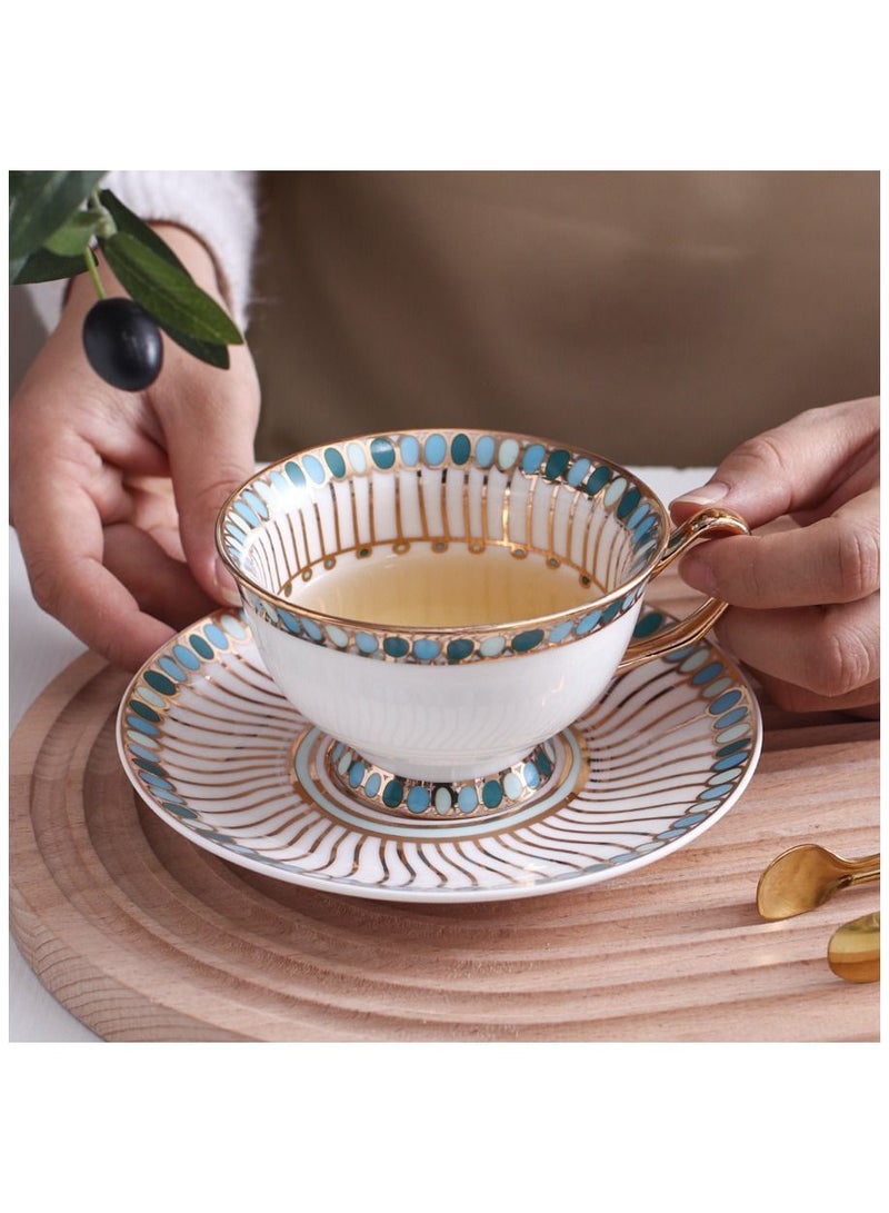 Sharpdo Gold Thread Coffee Cup 220 Ml And Coffee Dish  - Image 5