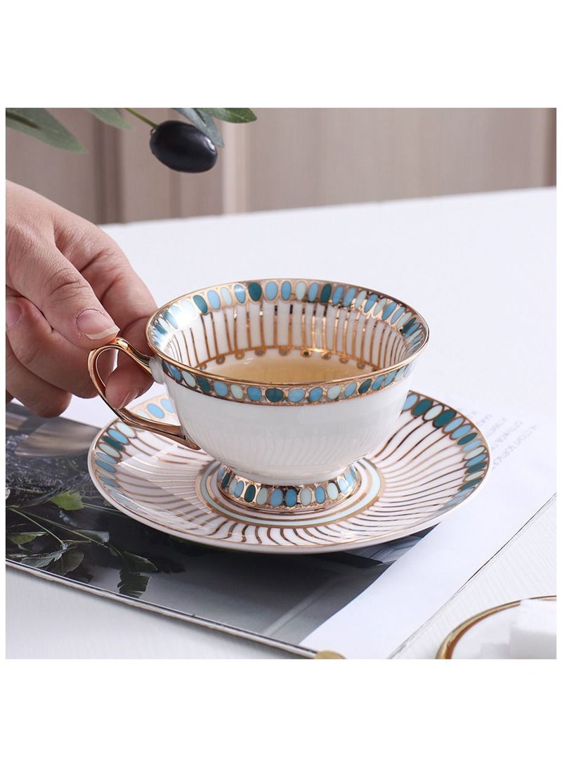 Sharpdo Gold Thread Coffee Cup 220 Ml And Coffee Dish  - Image 4