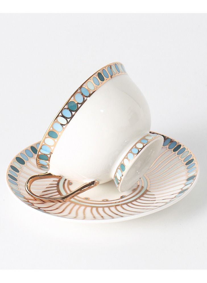Sharpdo Gold Thread Coffee Cup 220 Ml And Coffee Dish  - Image 2