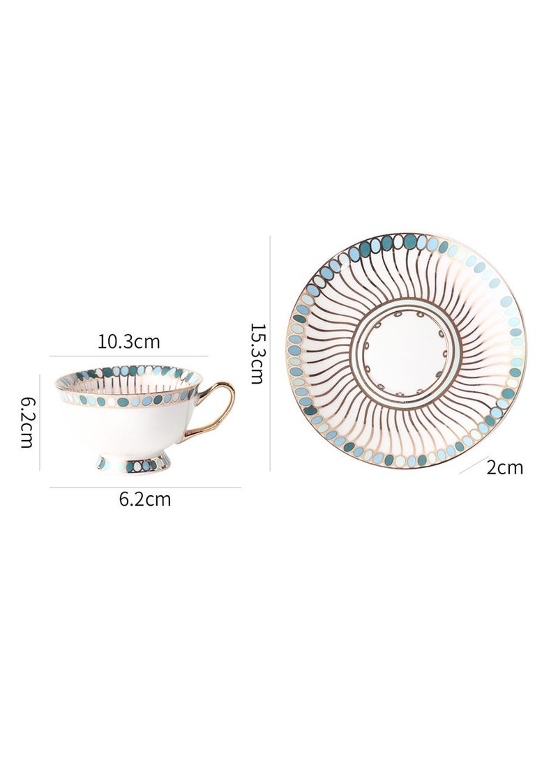 Sharpdo Gold Thread Coffee Cup 220 Ml And Coffee Dish  - Image 3
