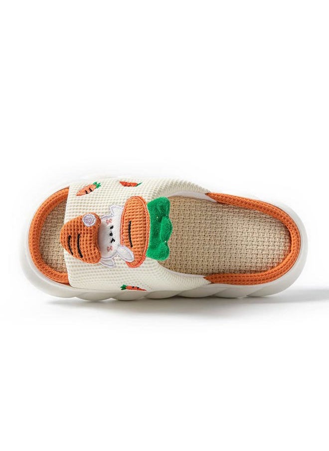 Yoroka - Cartoon slippers Cute Animal Shape Slippers,Thick Sole Soft Indoor Outdoor Slippers for Women Rabbit-Orange7 - Image 1