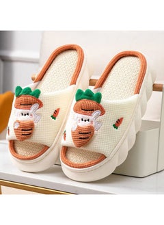 Yoroka Cartoon slippers Cute Animal Shape Slippers,Thick Sole Soft Indoor Outdoor Slippers for Women Rabbit-Orange7  - Image 2