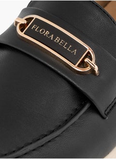 Flora Bella By Shoexpress Women Solid Slip-On Loafers with Metallic Accent Detail  - Image 4