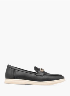 Flora Bella By Shoexpress Women Solid Slip-On Loafers with Metallic Accent Detail  - Image 1