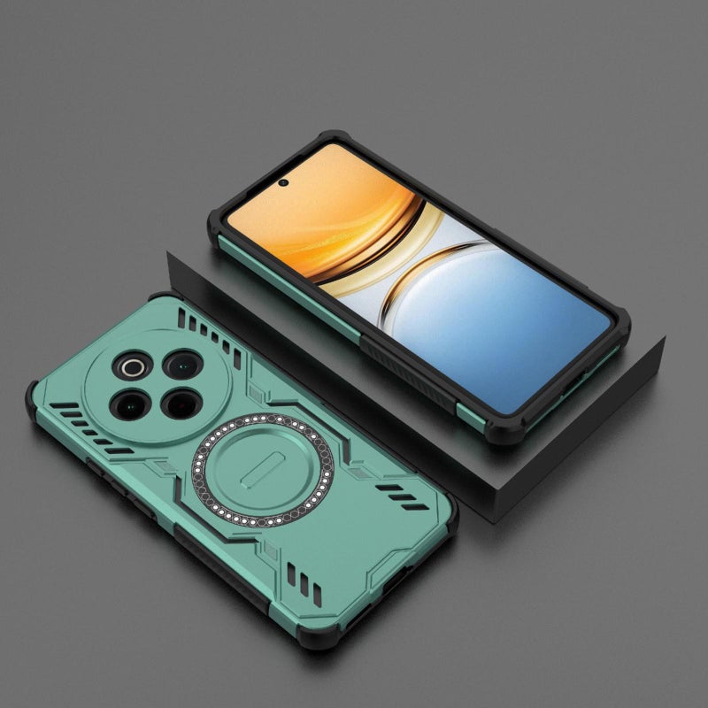 erorex For vivo Y300 Pro 5G / T4 5G India  Armor MagSafe Magnetic Ring Shockproof Phone Case(Light Green) - Image 2