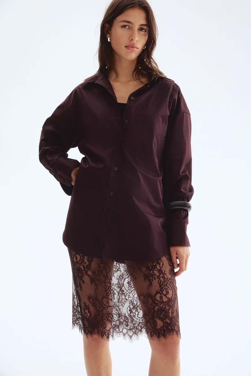 اتش اند ام تنورة من الدانتيل