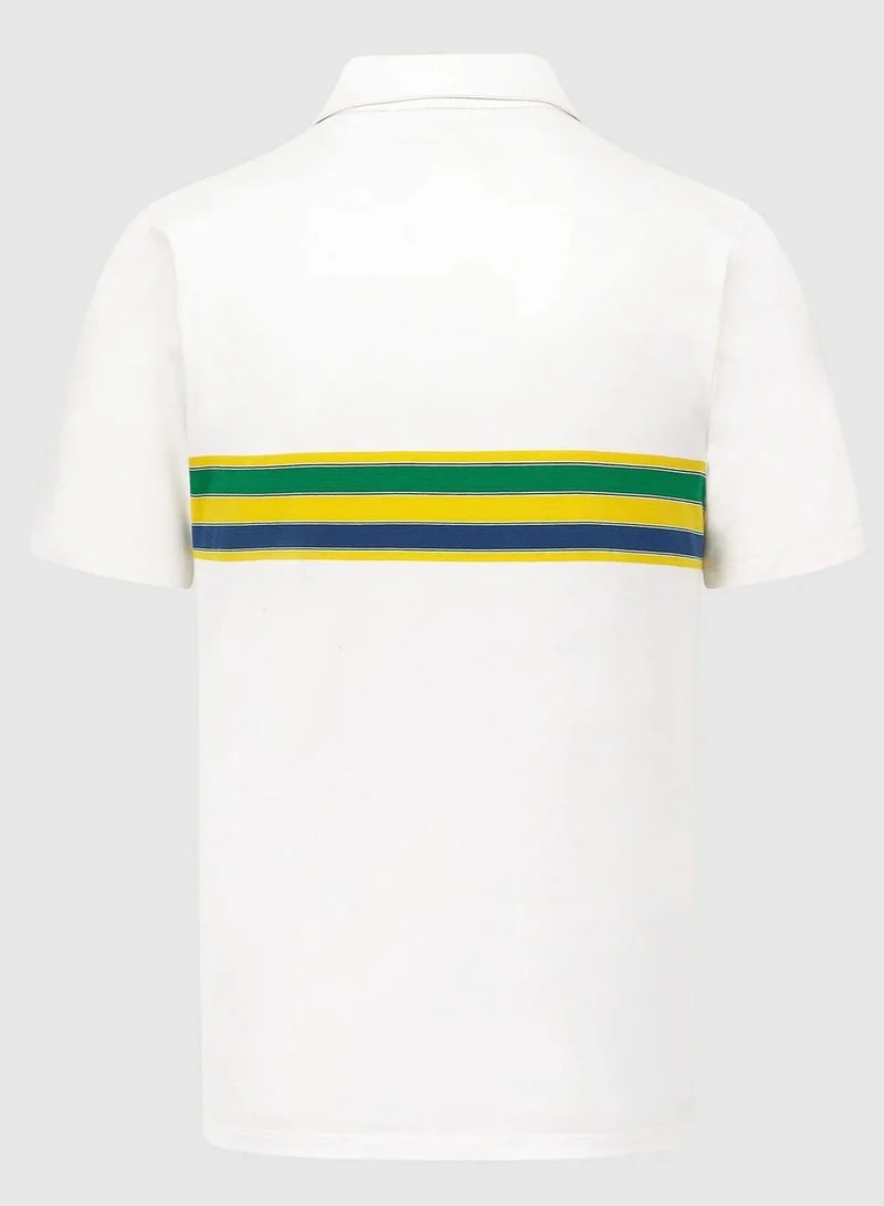 Ayrton Senna Ayrton Senna Helmet Stripe Polo