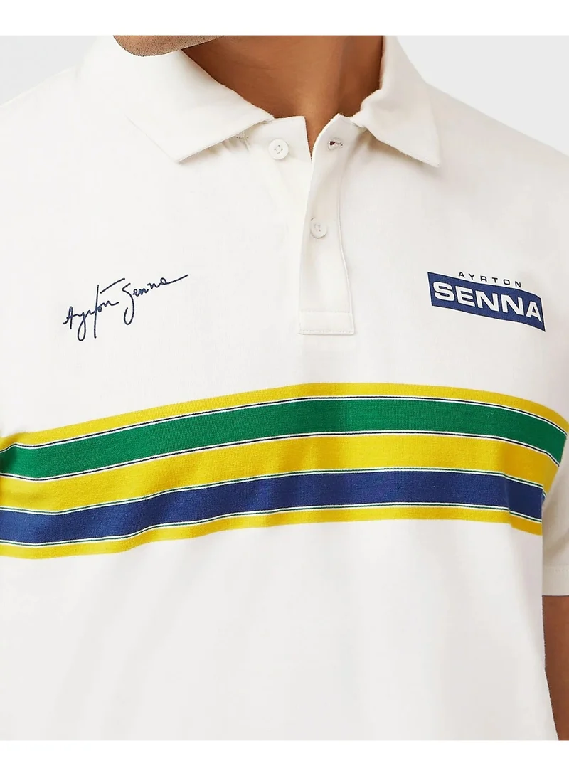 Ayrton Senna Ayrton Senna Helmet Stripe Polo