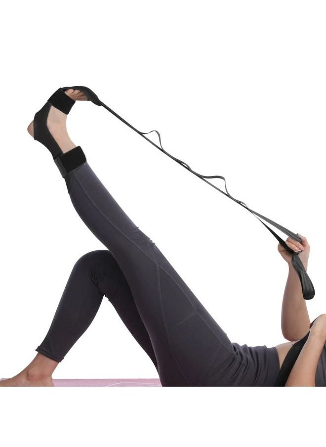 Generic Yoga Stretch Out Strap Multi Loops Adjustable Exercise Band Leg and Calf Stretcher Strap with Adjustable Loops  - Image 5
