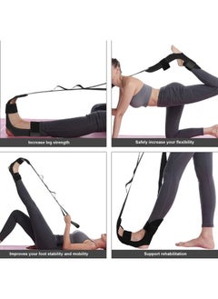 Generic Yoga Stretch Out Strap Multi Loops Adjustable Exercise Band Leg and Calf Stretcher Strap with Adjustable Loops  - Image 3