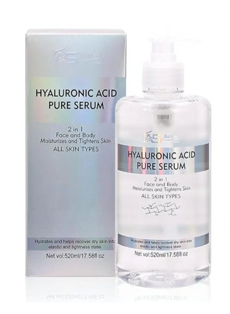 آشلي مصل حمض الهيالورونيك النقي 2 في 1 لترطيب الوجه والجسم وشد البشرة 520 مل - Image 1