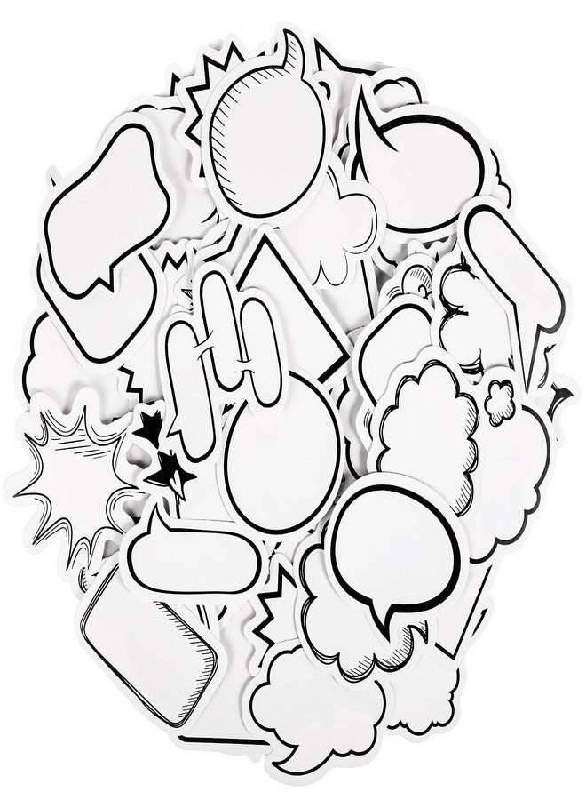 LLOUSSAK 180Pcs Dialog Box Stickers for Scrapbooking, Self-Adhesive Blank Bubble Stickers, Different Shape Minimalist Labels Comic Book Stickers for Scrapbook Photo Planner Diary (4Boxes) - Image 1