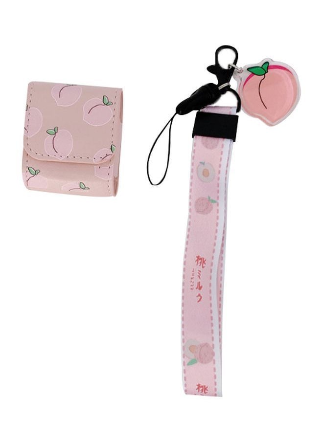 NIBEMINENT Printed Leather Cover With Strap For Apple AirPods Pink/Black/Green  - Image 1