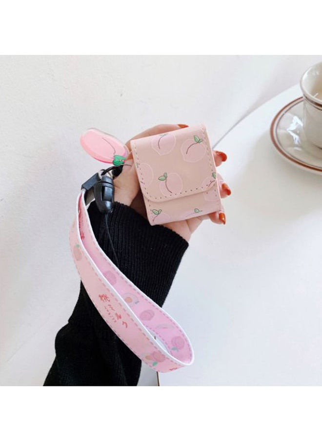 NIBEMINENT Printed Leather Cover With Strap For Apple AirPods Pink/Black/Green  - Image 2