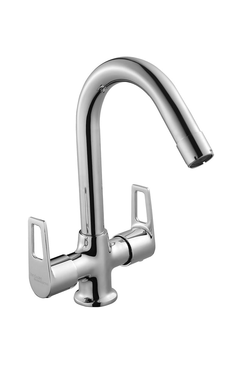 Hindware Italian Collection Aspiro Range F570014CP Centre Hole Basin Mixer | Made of Brass | Mirror-Like Finish