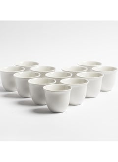 12 Pieces Luxury Porcelain Arabic Coffee Cup Set in White | Plain Saudi Hospitality Cups MN - pzsku/Z5B45C716759E1360E0DDZ/45/_/1740934329/e05a12a5-e717-481f-8d39-b19aa37dfa75