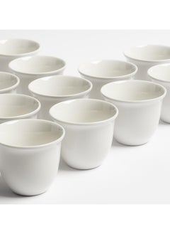 12 Pieces Luxury Porcelain Arabic Coffee Cup Set in White | Plain Saudi Hospitality Cups MN - pzsku/Z5B45C716759E1360E0DDZ/45/_/1740934340/fb6b4684-e534-4eb4-9293-3ecc89983af6