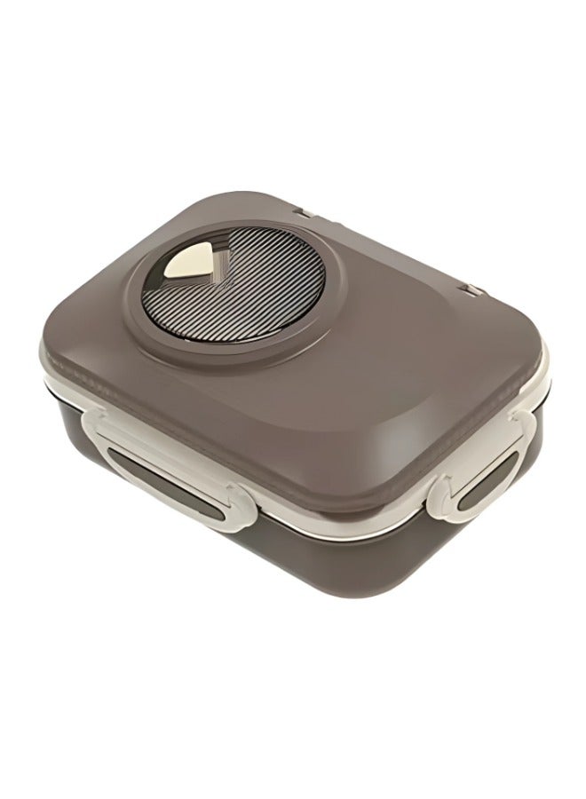 Twisoo Stainless Steel Lunch Box for Kid School, Insulated Bento Lunch Box with Tableware, 3 Compartment Divided Lunch Containers with Lids, Leakproof | BFA Free | Dishwasher Safe 1300ml (Gray) - Image 1