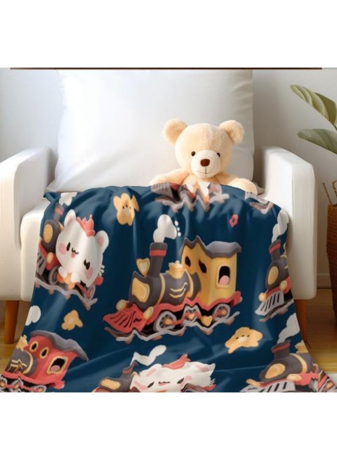 عام بطانية رقيقة من الفانيلا الكرتونية للأطفال والرضع (دافئة ومريحة، ومناسبة للنوم والألعاب) 70 سم * 100 سم - Image 1