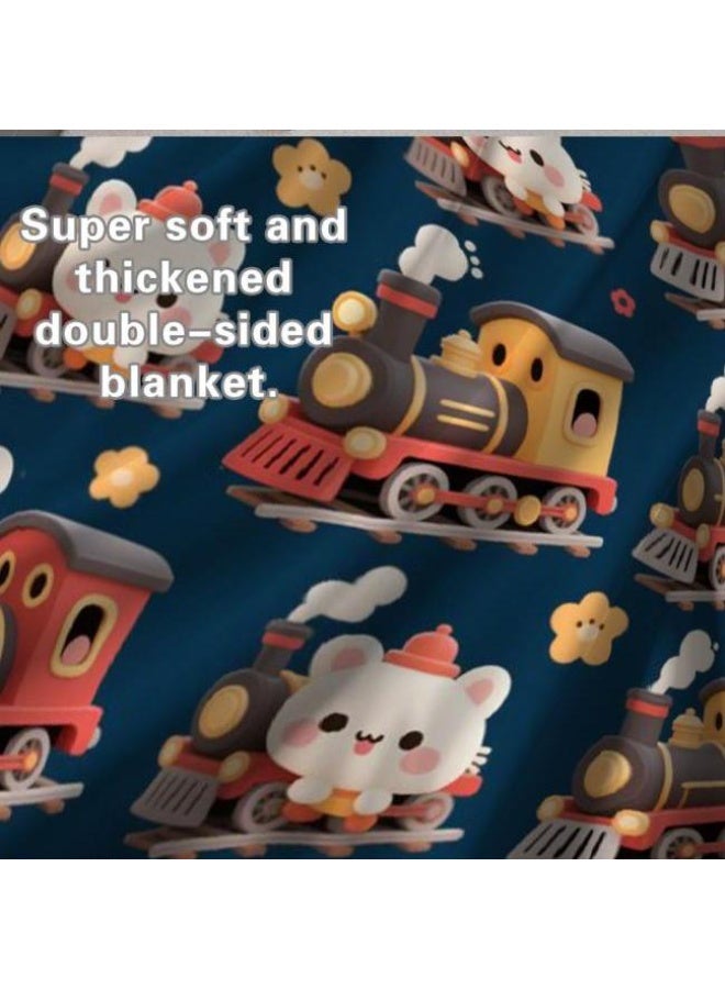 عام بطانية رقيقة من الفانيلا الكرتونية للأطفال والرضع (دافئة ومريحة، ومناسبة للنوم والألعاب) 70 سم * 100 سم - Image 3