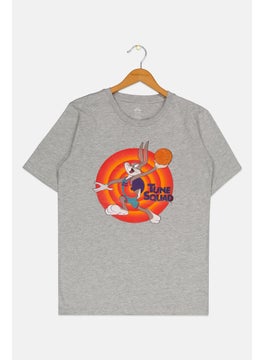 Space Jam Kids Boy Sportswear Fit Short Sleeve Outdoor T Shirt, Grey  - Image 1