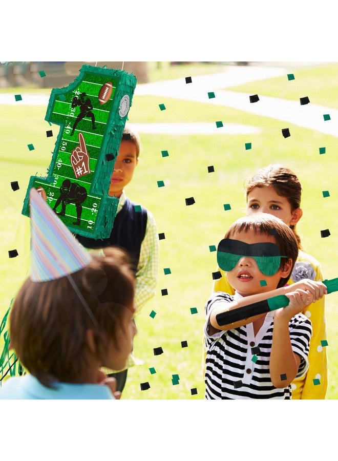 Ferraycle Number 1 Piñata For 1St Birthday Party Decorations Piñata Birthday Party Supplies For Boys Piñata With Blindfold Piñata Stick Confetti (Football) - Image 4