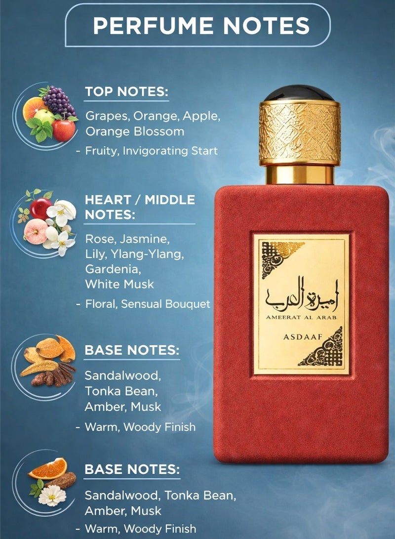 أصداف أميرة العرب، أو دو برفيوم، 100 مل | عطر فاخر للجنسين بنفحات المسك والعنبر | عطر شرقي يدوم طويلًا للرجال والنساء - Image 2