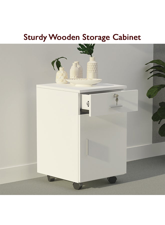 Mahmayi ME 1D1D Mobile Pedestal Melamine Finish - White - Image 4