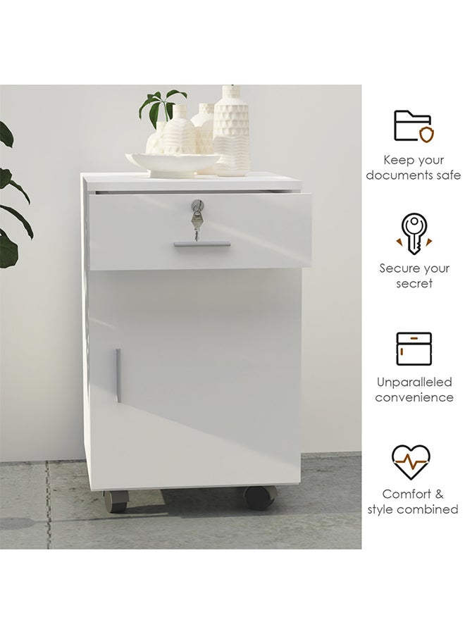 Mahmayi ME 1D1D Mobile Pedestal Melamine Finish - White - Image 3