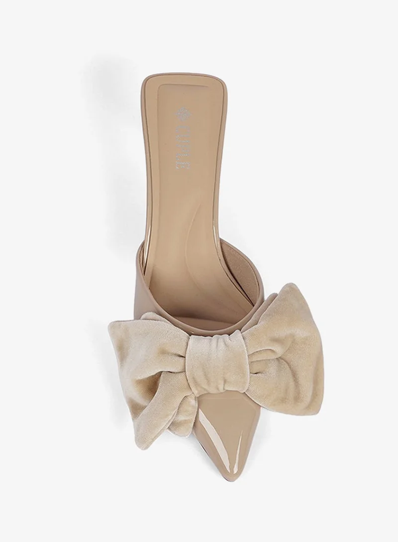 Cuple  Bow Detail Pointed Mule Heel for Women | Best Price UAE