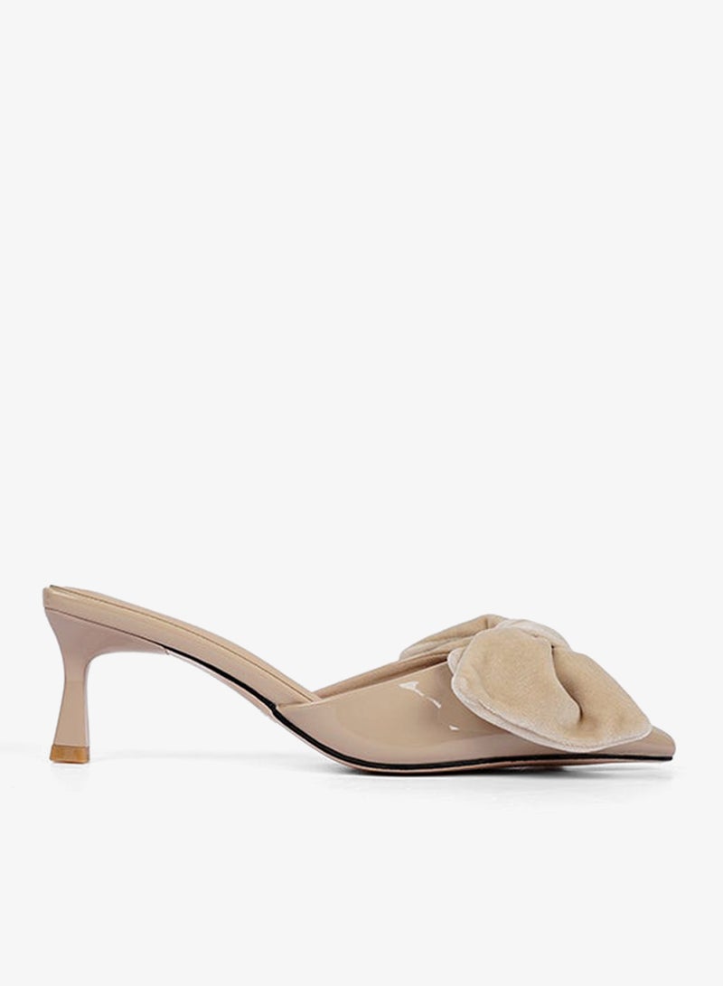 Cuple Bow Detail Pointed Mule Heel - Image 2