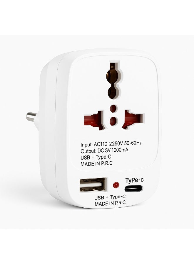 Panvil Universal Travel Adapter with USB & Type-C Ports – Multi-Functional International Power Plug Adapter – Portable Lightweight Charger for Smartphones, Tablets, Laptops & Cameras – Perfect for Worldwide Travel - Image 1