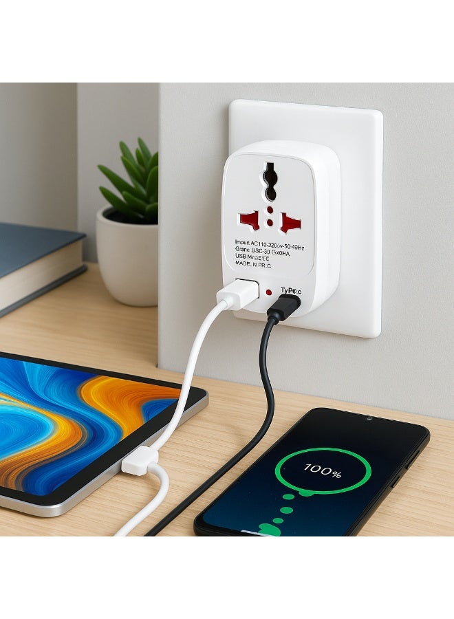 Panvil Universal Travel Adapter with USB & Type-C Ports – Multi-Functional International Power Plug Adapter – Portable Lightweight Charger for Smartphones, Tablets, Laptops & Cameras – Perfect for Worldwide Travel - Image 3