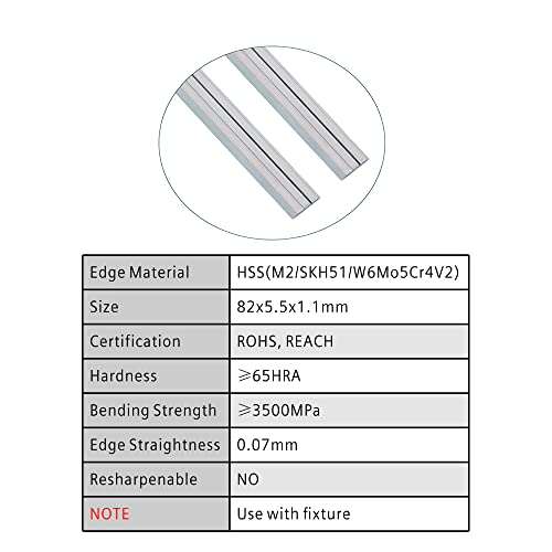 STORMCUBE 3-1/4 Inch Planer Blades HSS 82mm Replacement for Makita Bosch DeWalt Hitachi Porter Cable Ryobi Stanley WEN and Most 3-1/4 Hand-Held Portable Planer Pack of 10 - Image 3