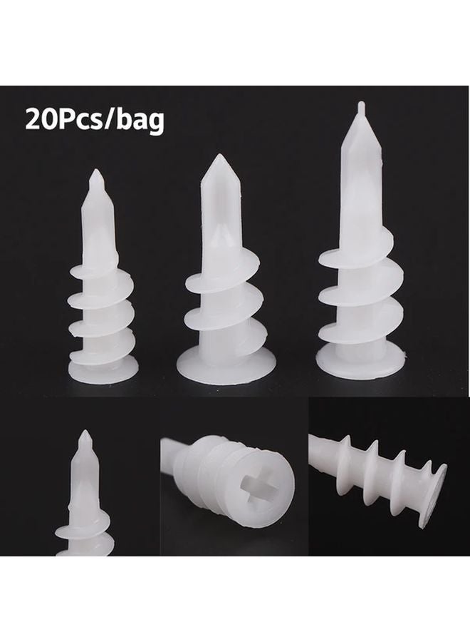 20Pcs 13x42mm Self Drilling Plastic Drywall Anchors Kit With Installation Pins - Image 3