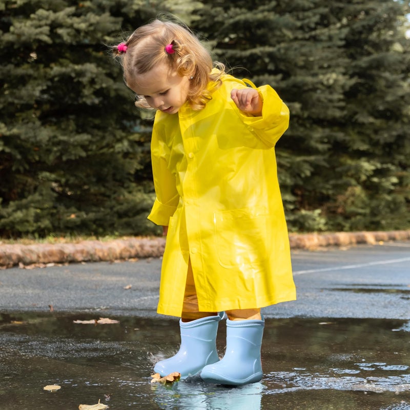 K KomForme Toddler Rain Boots Baby Easy-on Rain Shoes for Boys and Girls Waterproof Lightweight Outdoor,Size 5 Toddler,Blue - Image 2