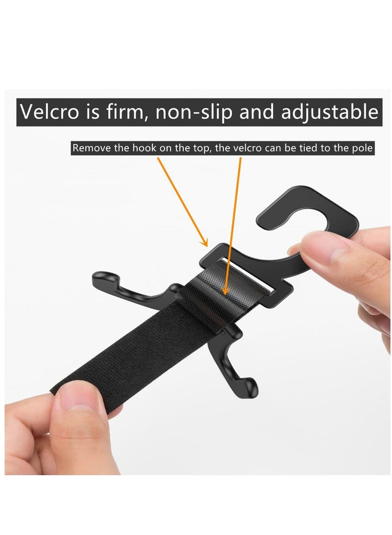 Excefore Car Seat Headrest Hook, Auto Seat Hooks for Bags and Daily Necessity, 4 Pack Headrest Hooks for Car, Black - Image 4