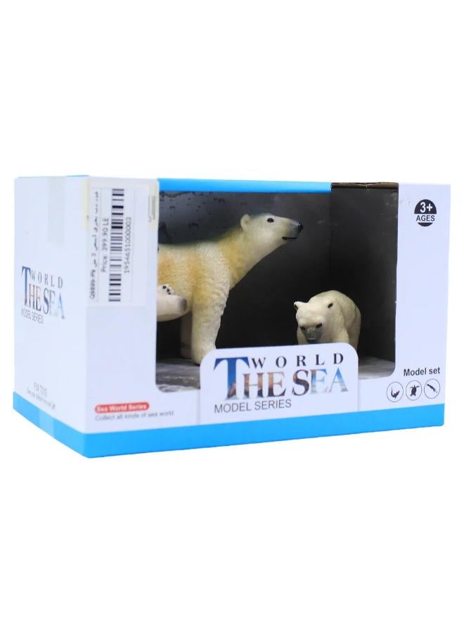 The Sea World Moderl Series - 2 Polar Bears Figurines - Image 1
