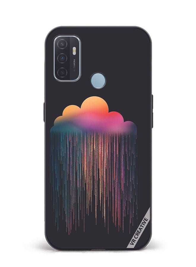 VR CREATIVE Protective Case Cover For Oppo A53 Colorful Rain Design Multicolour - Image 1