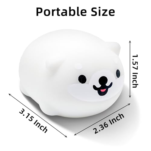 AiSiXin Squishy Shiba Inu Stress Balls for Adults and Kids (White) Dough Ball Squishy Toys, Dog Squeeze Ball Stress Relief Sensory Toys for Easter Basket Stuffers - Image 2