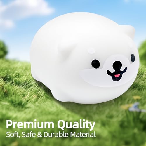 AiSiXin Squishy Shiba Inu Stress Balls for Adults and Kids (White) Dough Ball Squishy Toys, Dog Squeeze Ball Stress Relief Sensory Toys for Easter Basket Stuffers - Image 5