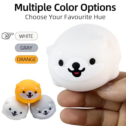 AiSiXin Squishy Shiba Inu Stress Balls for Adults and Kids (White) Dough Ball Squishy Toys, Dog Squeeze Ball Stress Relief Sensory Toys for Easter Basket Stuffers - Image 3